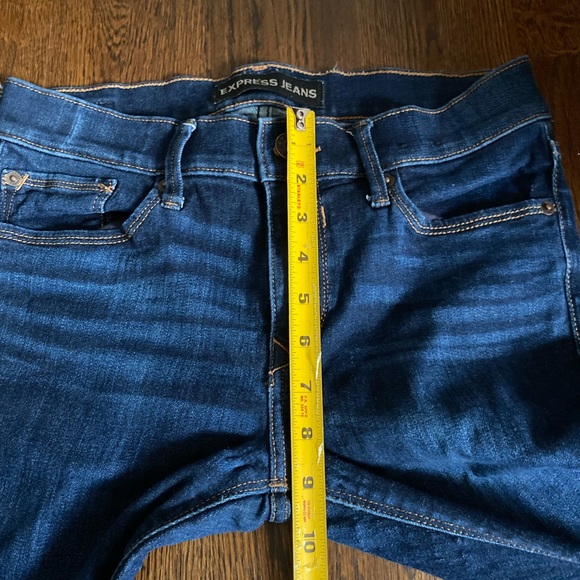 Express Mid Rise Dark Wash Skinny Jean Leggings 0 - Picture 10 of 12